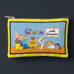 Hanukkah Zeevie at Play Dreidel Accessory Pouc Accessory Pouch<br><div class="desc">Hanukkah with Zeevie at Play, Dreidel Game Pouch. All design elements can be edited. Change editable text using your favourite font style, colour, and size. Fill your pouch with dreidels, and playing treats. Game on!!! Happy Hanukkah! Bag Type: Print Cut Sew Small Accessory Pouch Our pouches come in two sizes...</div>