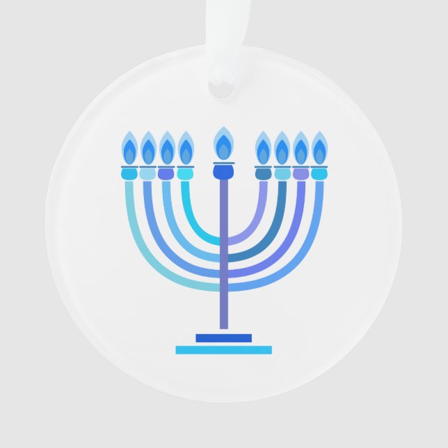 Hanukkiah Happy Hanukkah Jewish Holiday Menorah Ornament (Front)