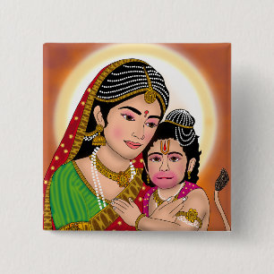 Hanuman & Anjana Mata Button