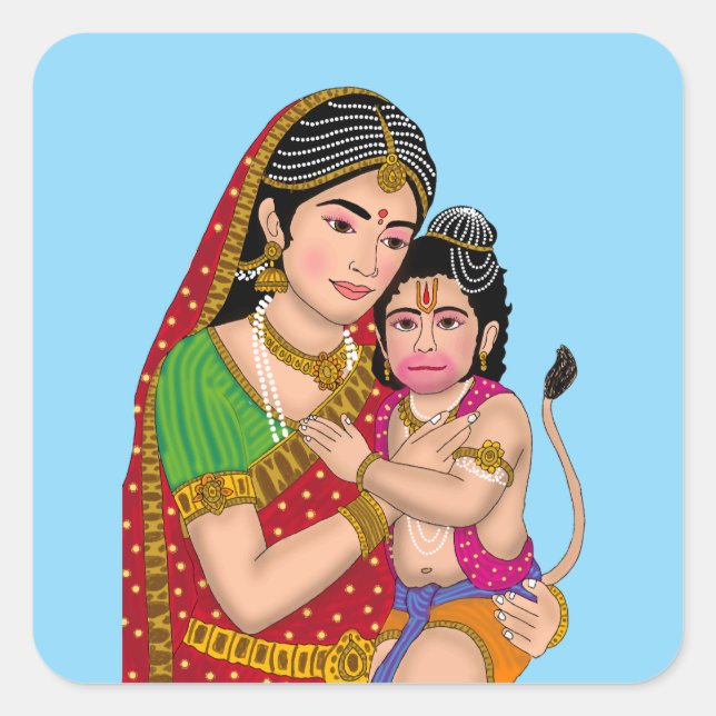 Hanuman & Anjana Mata Stickers (Front)