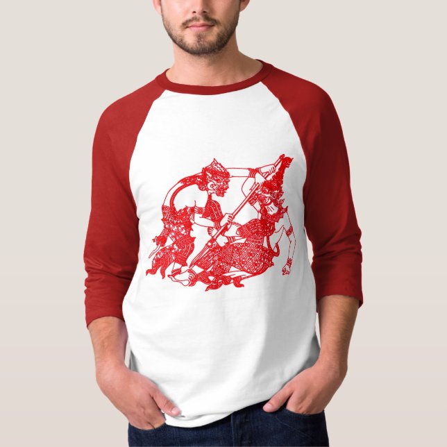 HANUMAN - FIGHTING BUDDHIST & HINDU GODS T-Shirt (Front)