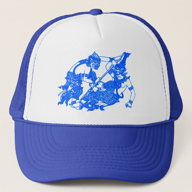 HANUMAN - FIGHTING BUDDHIST & HINDU GODS. TRUCKER HAT (Front)