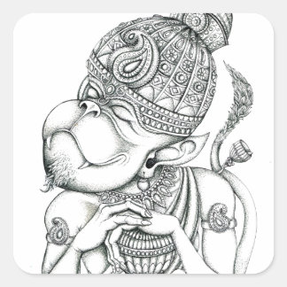 Hanuman, Monkey God Square Sticker