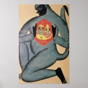 Hanuman revealing Rama and Sita Poster