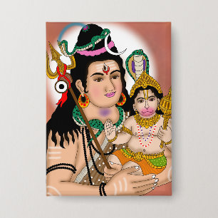 Hanuman & Shiva Button