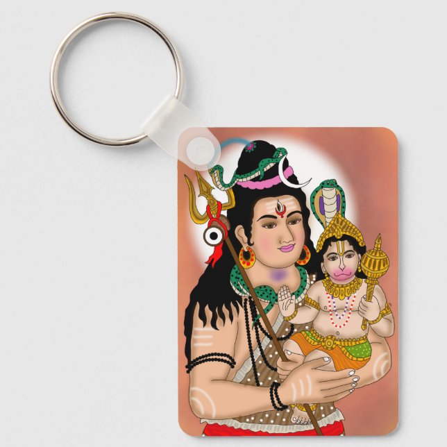 Hanuman & Shiva Keychain (Front)