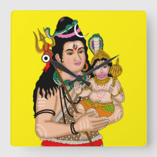 Hanuman & Shiva Wall Clock