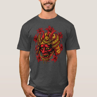 Hanya Samurai Oni Mask, Demon Art Face Harajuku Ae T-Shirt