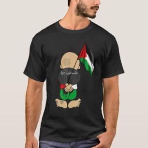 Hanzala Palestine Flag Arabic Calligraphy Free Pal T-Shirt