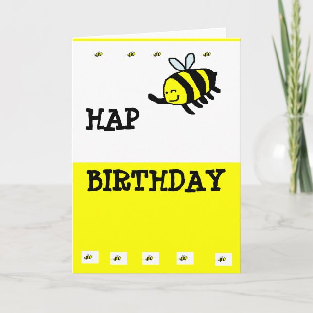HAP "BEE" Birthday Card (Front)