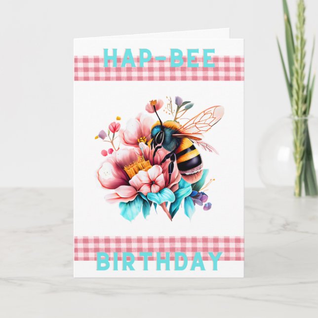 Hap-Bee Birthday Card (Front)