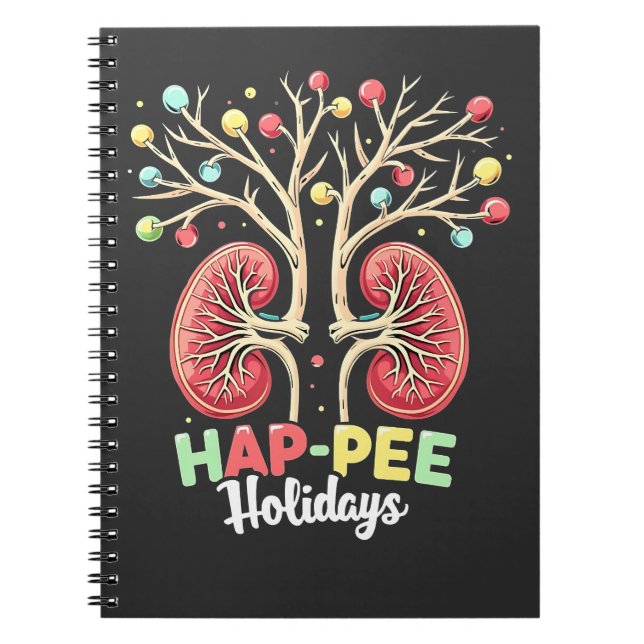 Hap-Pee Holidays Dialysis Kidney Awareness Xmas Notebook (Front)