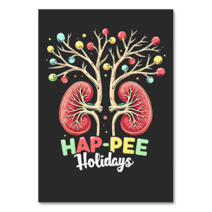 Hap-Pee Holidays Dialysis Kidney Awareness Xmas Table Number