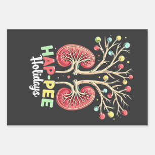 Hap-Pee Holidays Dialysis Kidney Awareness Xmas Wrapping Paper Sheet
