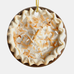 Hap-pie Christmas Coconut Cream Pie Christmas Ceramic Ornament
