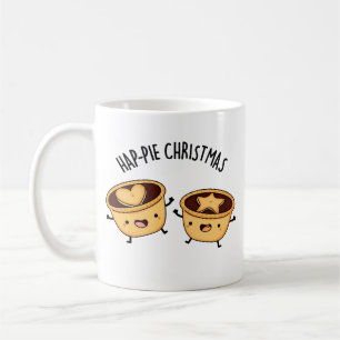 Hap-pie Christmas Funny Christmas Pie Pun  Coffee Mug