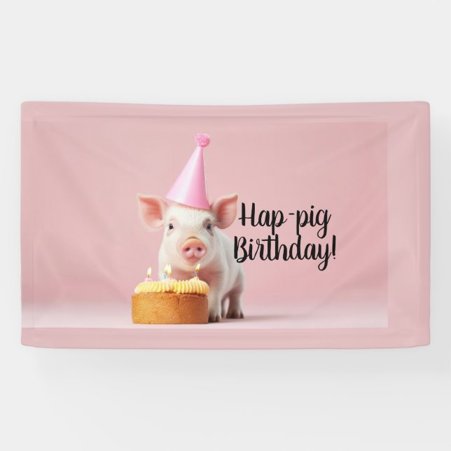 Hap-pig Birthday! Banner (Horizontal)