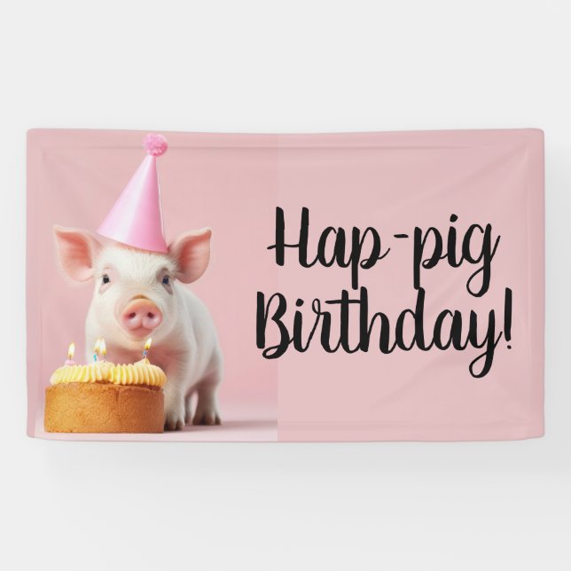 Hap-pig Birthday! Banner (Horizontal)