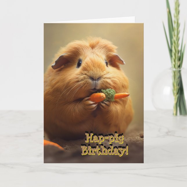 Hap-pig Birthday! Card (Front)