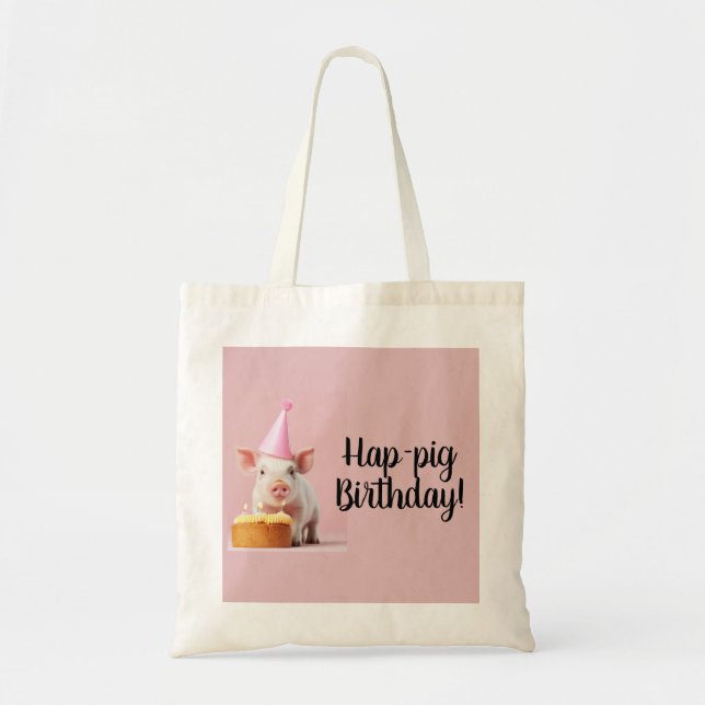 Hap-pig Birthday! Tote Bag (Front)