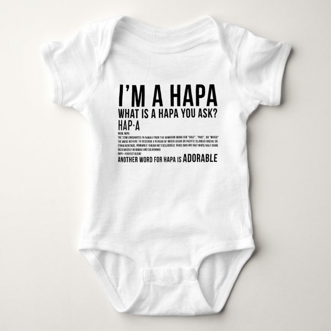 Hapa Definition, Hapa Pride, Hapa Baby Baby Bodysuit (Front)