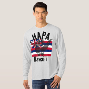 HAPA HAWAII HI Flag TRIBAL SHAKA BG T-Shirt