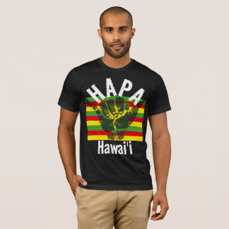 HAPA HAWAII Kānaka Maoli Flag TRIBAL SHAKA BG Wht T-Shirt