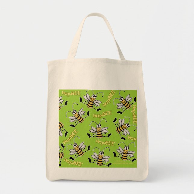 HapBEE Bee Collage Birthday Tote Bag (Front)