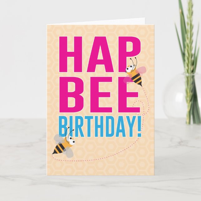 HapBEE Birthday (Happy Birthday) Card (Front)