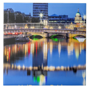 Ha'Penny Bridge, Dublin, Ireland Ceramic Tile
