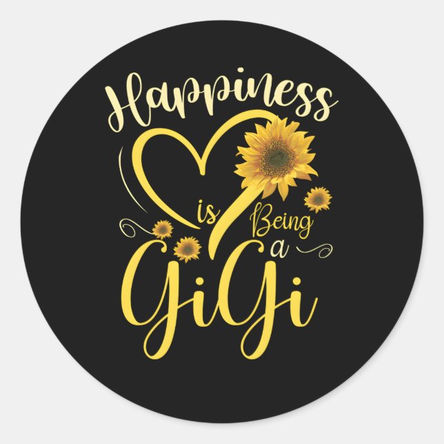 Hapess Is Being A Gigi Mother'S Day Grandma Classic Round Sticker (Front)