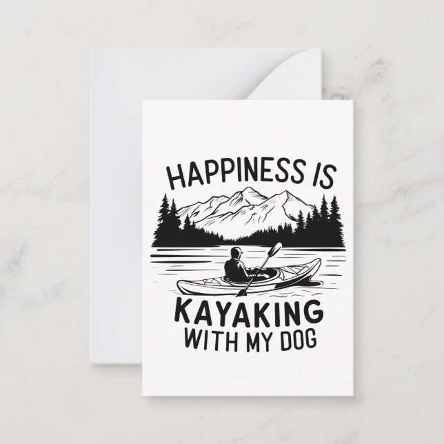 Hapiness is a Kayaking With my Dog Outdoors Campin Card (Front)