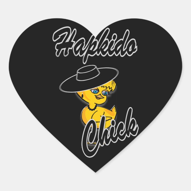 Hapkido Chick #4 Heart Sticker (Front)