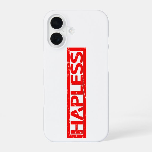 Hapless Stamp iPhone 16 Case (Back)