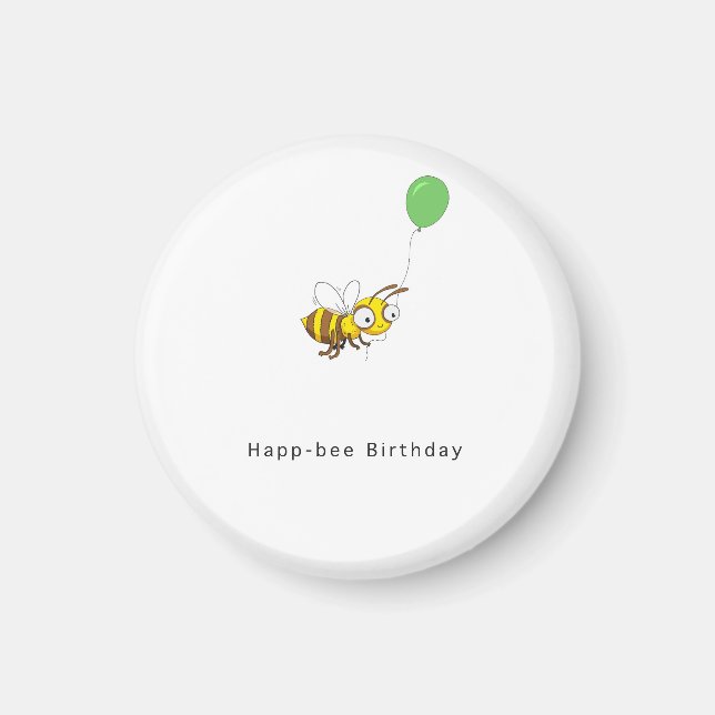 Happ-bee Birthday. Birthday gift Magnet (Front)