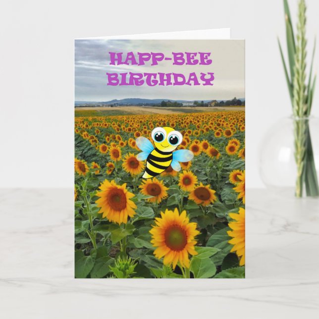Happ-Bee Birthday Card (Front)