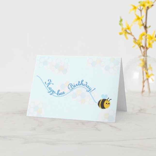 Happ-bee birthday card (Yellow Flower)