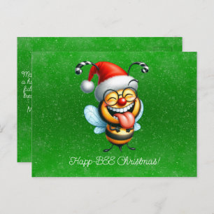 Happ-BEE Christmas Bee Gifts Tree Postcard