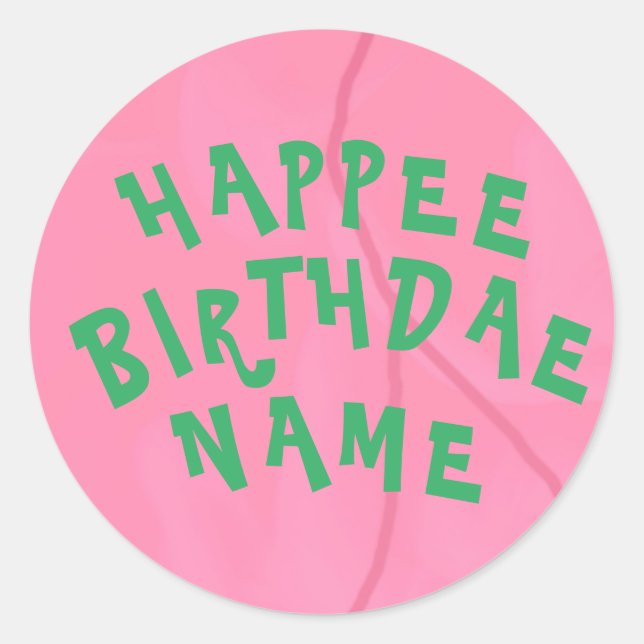 Happee Birthdae Personalised Cake Sticker (Front)