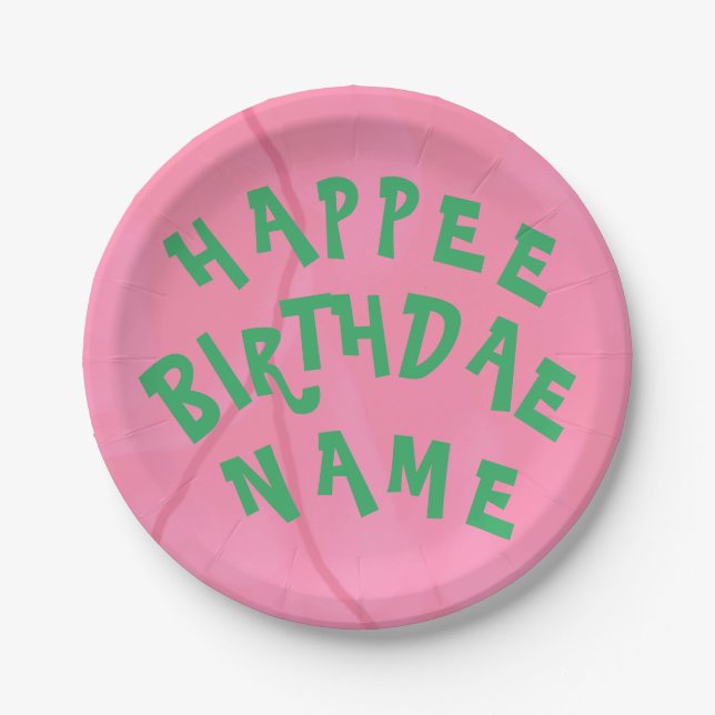 Happee Birthdae Personalised Name Plate (Front)