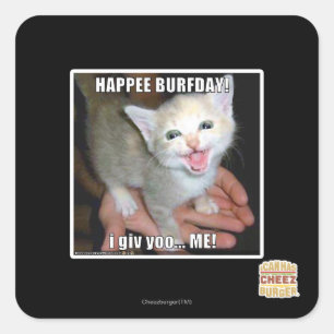 HAPPEE BURFDAY! SQUARE STICKER