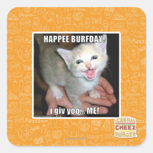HAPPEE BURFDAY! SQUARE STICKER