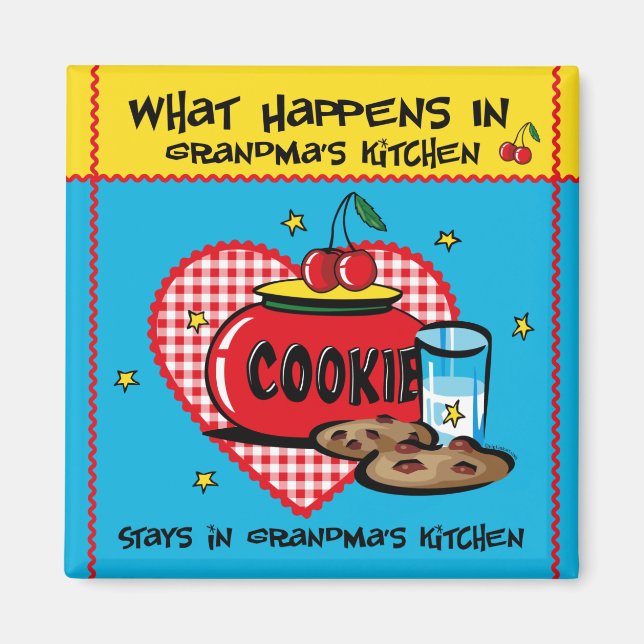 Happens In Grandma's Kitchen Magnet (Front)