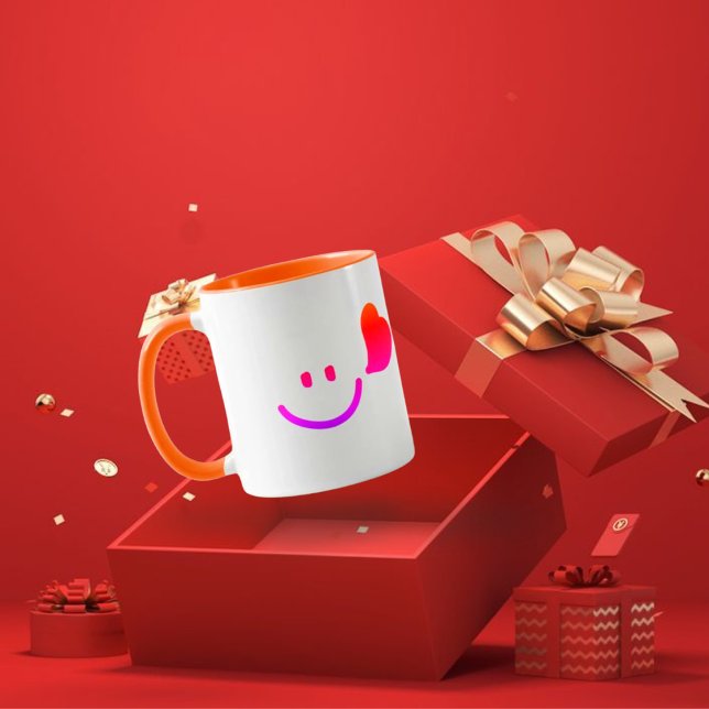 HappeSmiley Face with Heart – Minimalist Happy Vib Mug (Creator Uploaded)