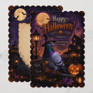 happgh halloween pigeon design invitation