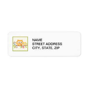 HAPPI TREE OWL RETURN ADDRESS LABEL