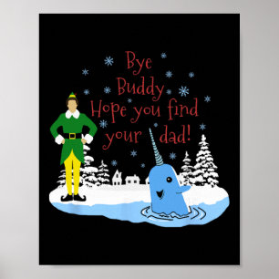 Happier Holidays Uni-kids Christmas Narwhal Elf  Poster