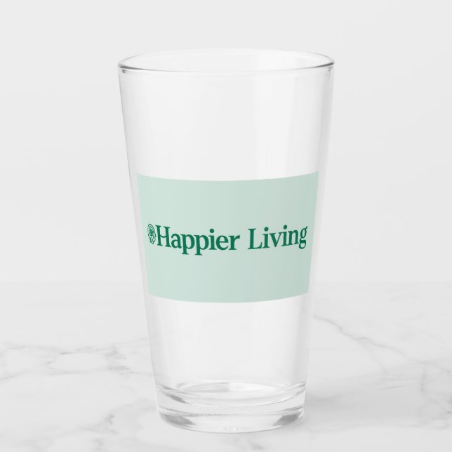 HAPPIER LIVING Drinking Glass (Front)