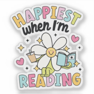Happies when i'm reading flower reading book