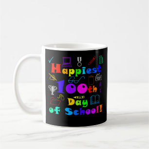 Happiest 100th Day of School, Fun and Colourful Coffee Mug
